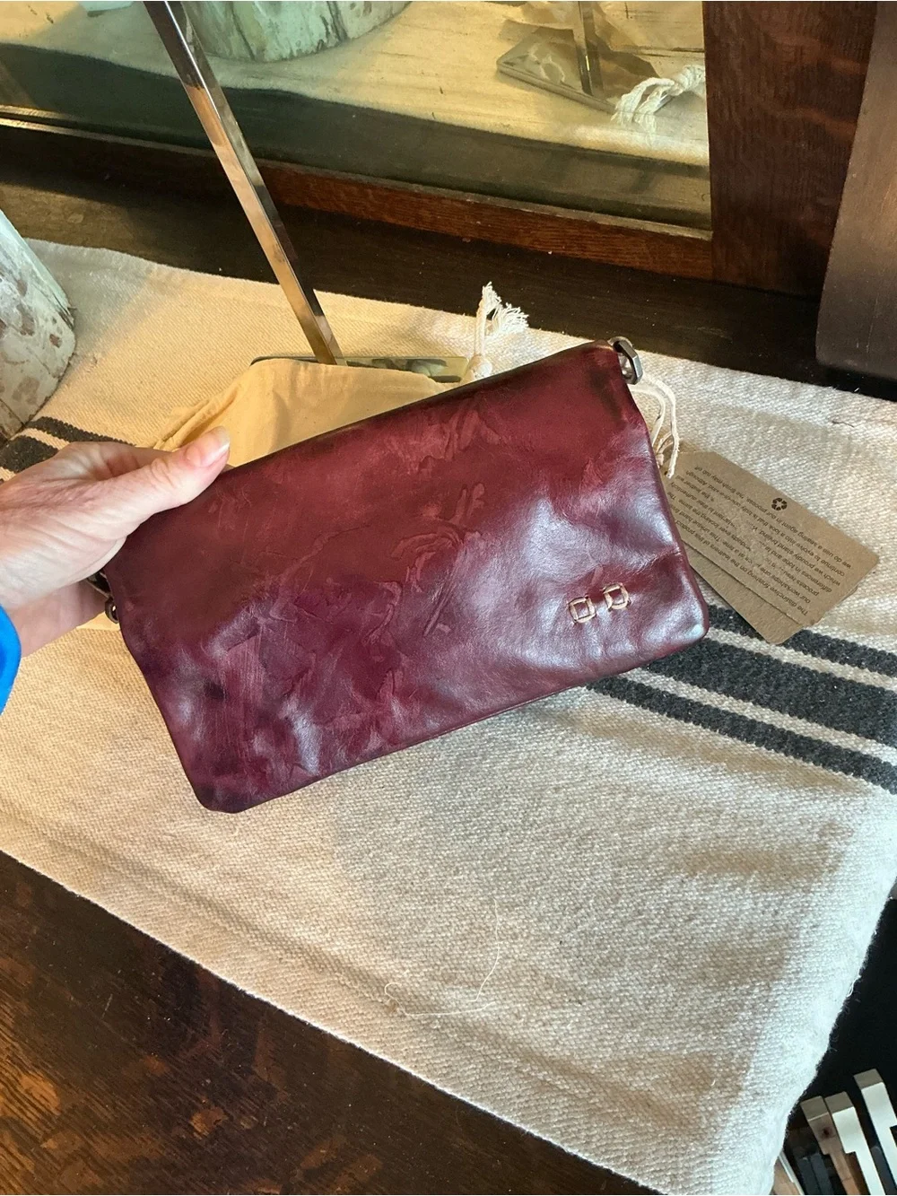 NWT Bed Stu Cadence Wallet Wristlet Crossbody Bag Red Americana Rustic MSRP $198